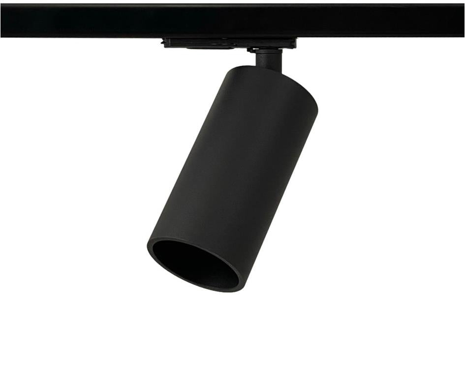 zwarte 1-fase railspot met verdiepte lichtbron voor railverlichting