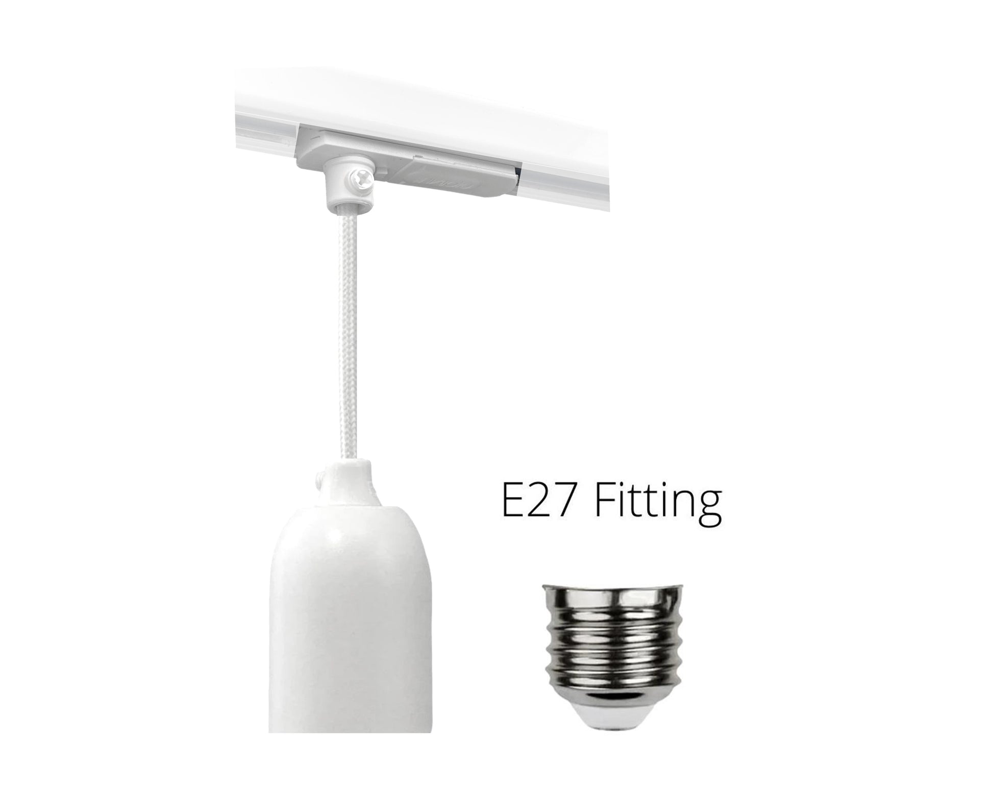 1-fase rail e27 fitting wit