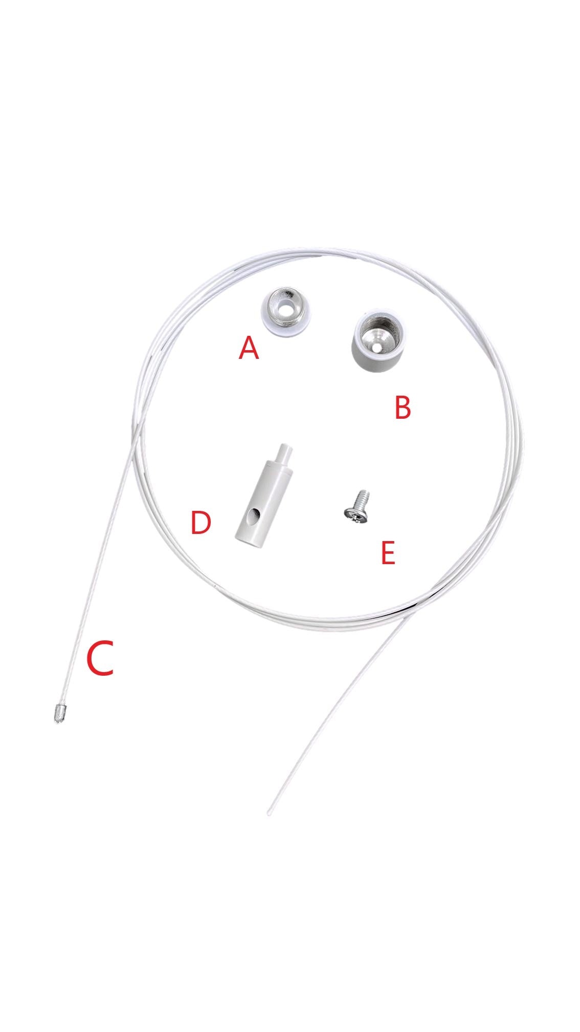 1fase rail wit - staaldraadset wit