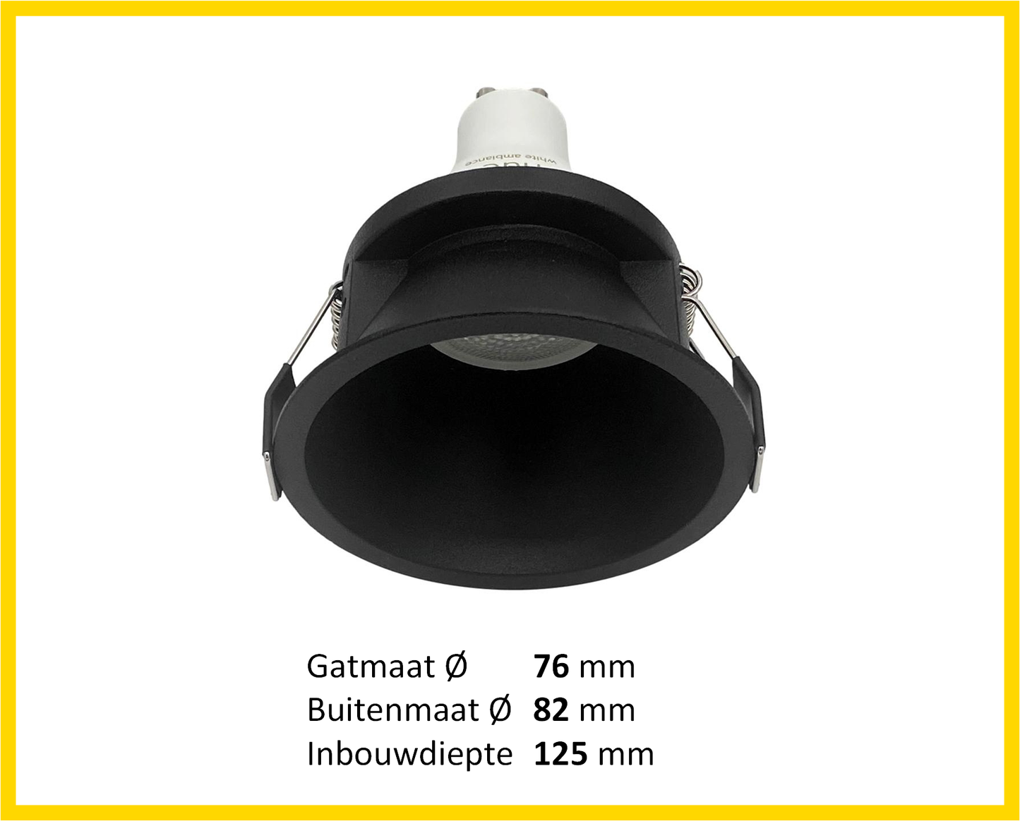 Inbouwspot - FOKUS GU10 zwart