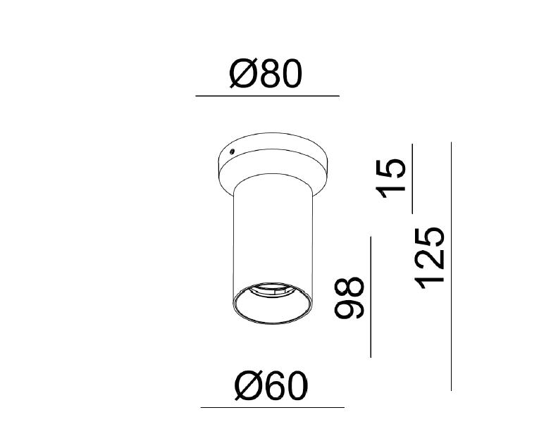 Opbouwspot HELIOS enkel GU10 - wit - rond