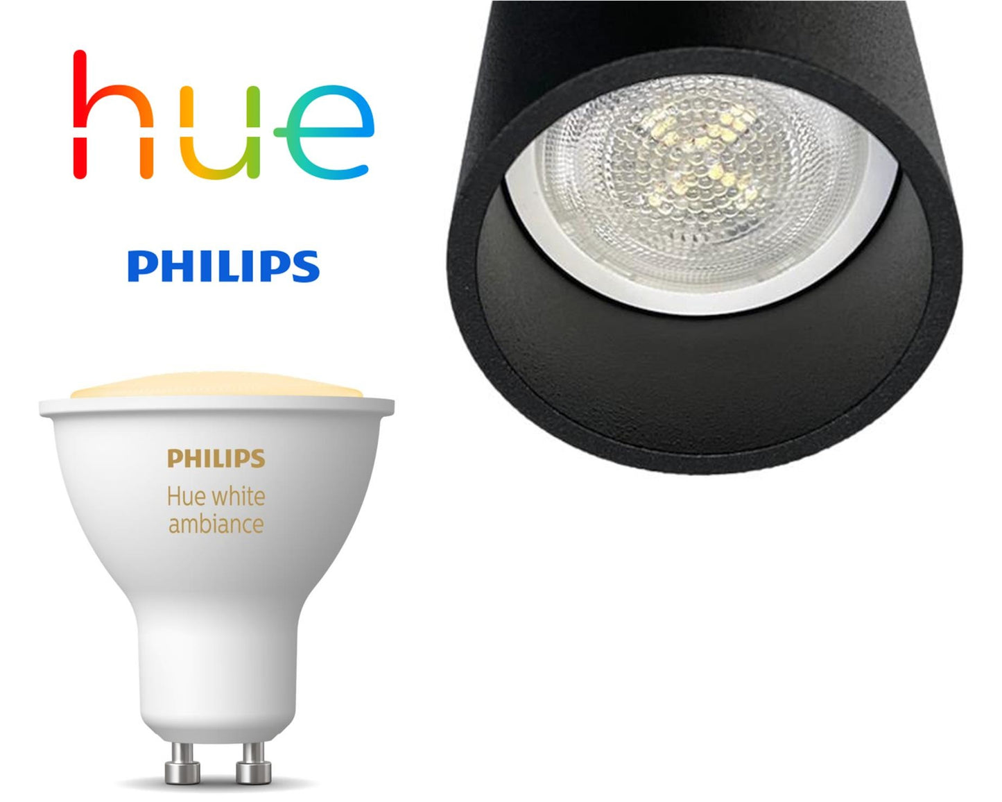 zwarte 1-fase railspot voor Hue lampen