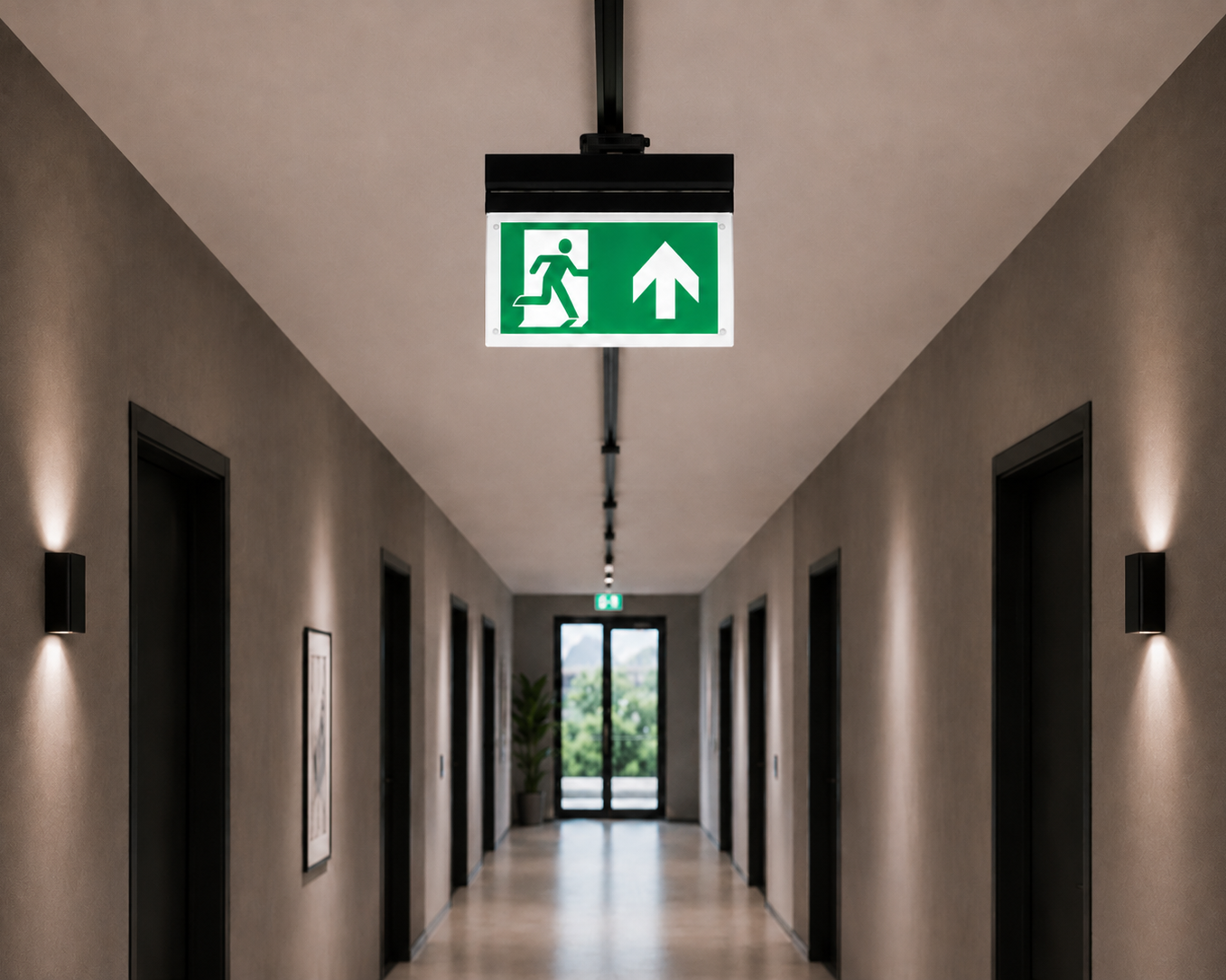 Nooduitgang verlichting voor een 3-fase railsysteem