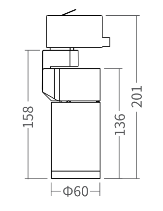 PIPE NARROW BEAM 3000K grijs - dimbaar
