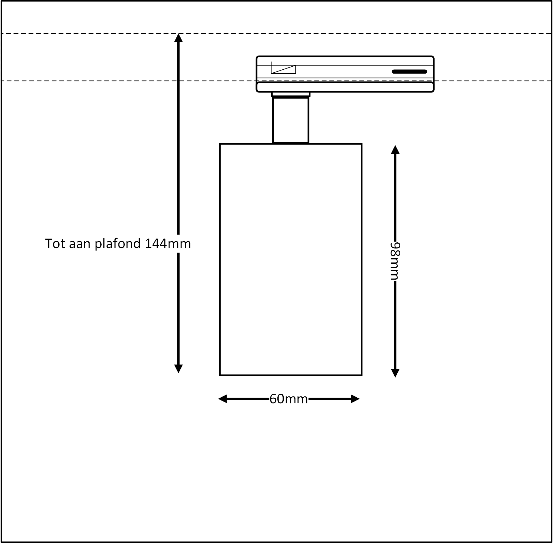 afmetingen 1-fase railspot van Railspot.nl