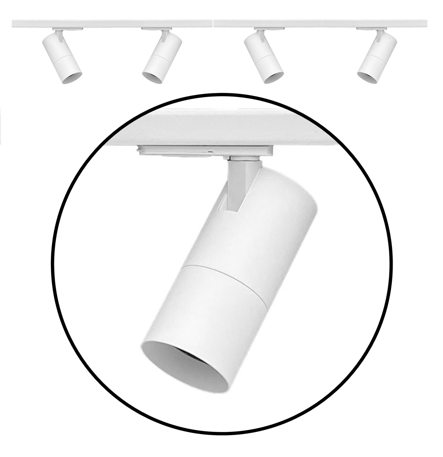 set 2m | voeding einde - BLANC GU10 1-fase wit