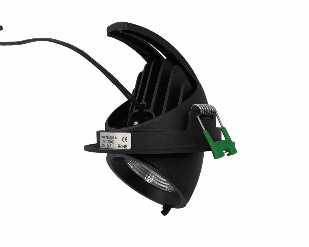 LED downlighter 15W banaanspot - zwart