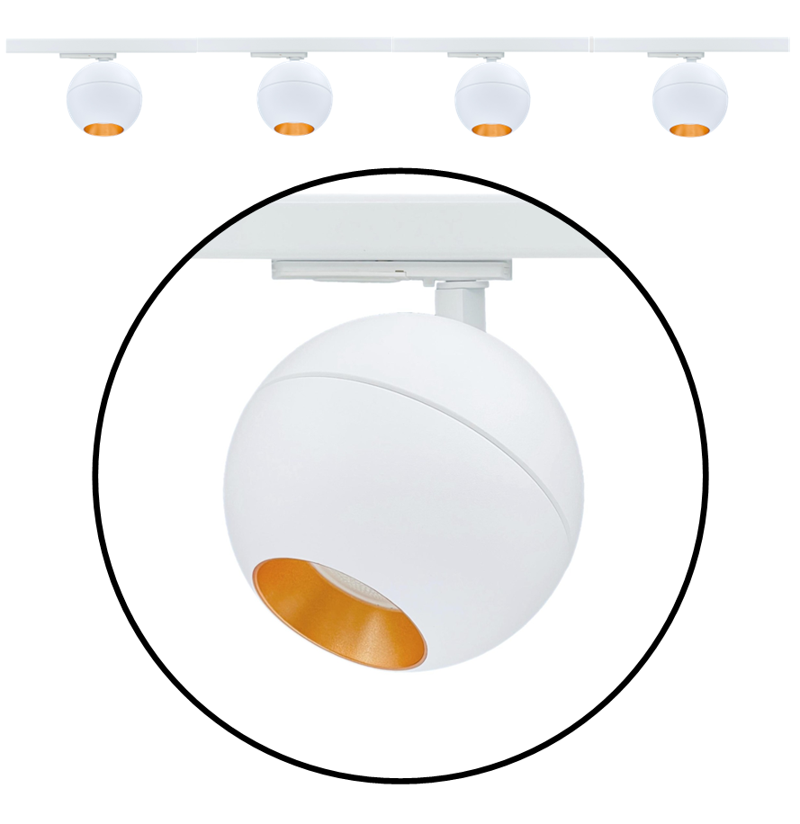 set 2m | voeding midden - GLOBE GU10 1-fase wit
