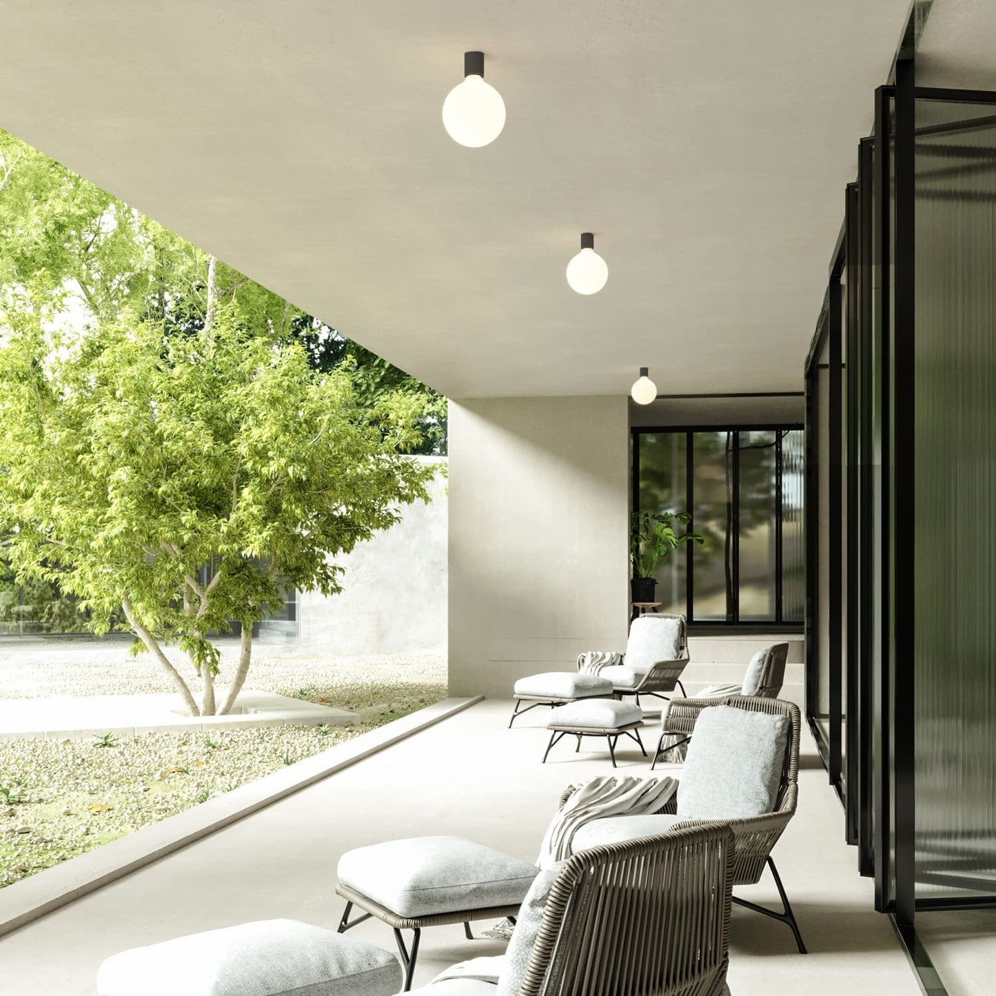 E27 Fitting wand/plafond zwart