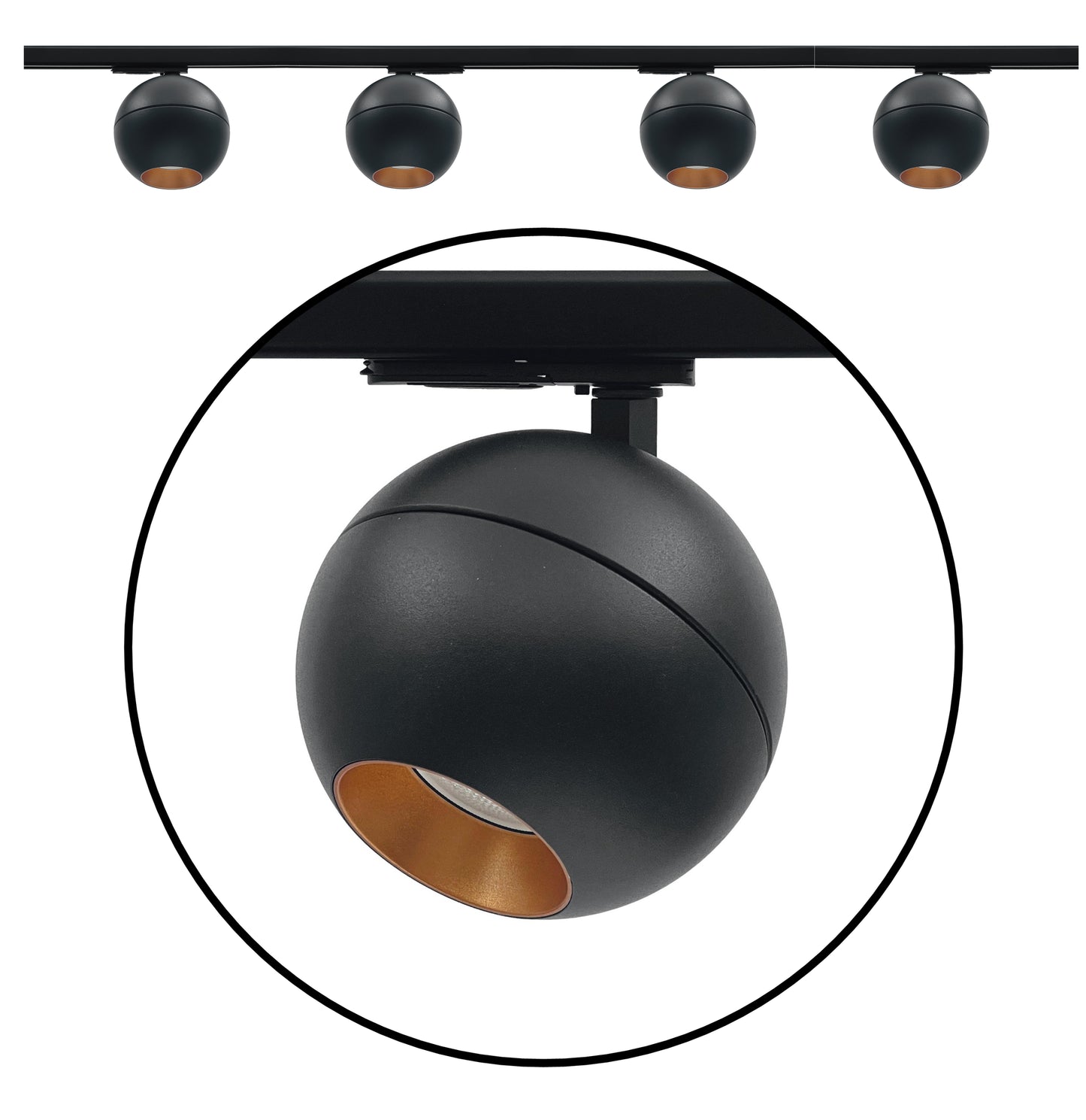 set 3m | voeding midden - GLOBE GU10 1-fase zwart