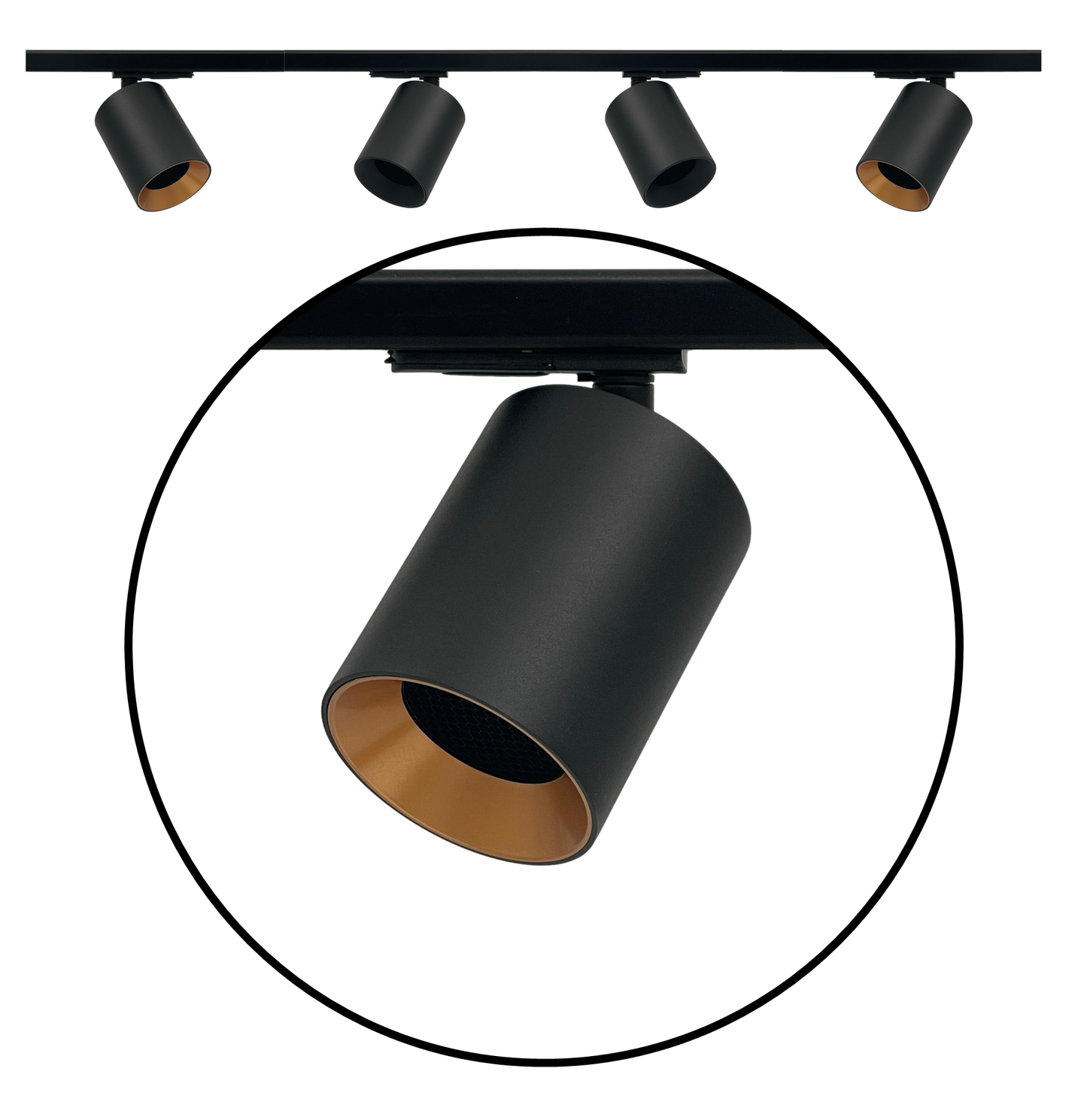 set 4m | voeding midden - COLLOS GU10 1-fase zwart