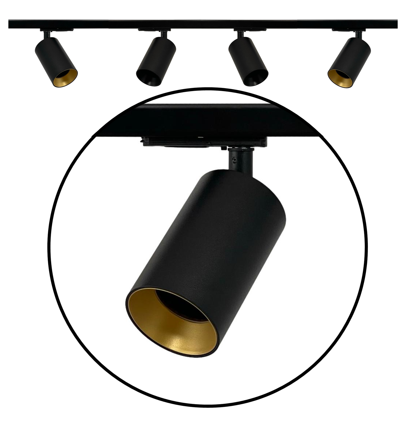 set 3m | voeding einde - HELIOS GU10 1-fase zwart