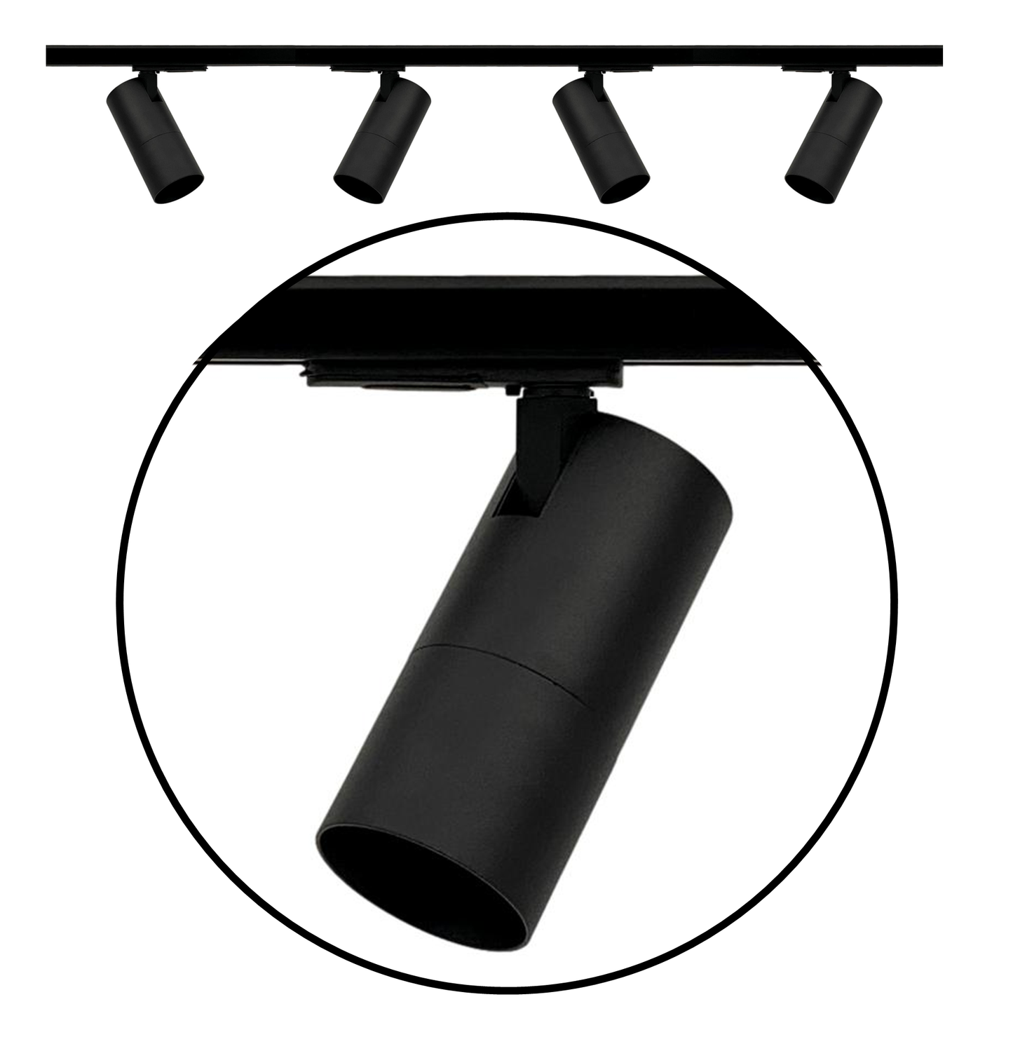 set 2m | voeding midden - NOIR GU10 1-fase zwart