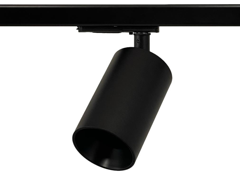 zwarte 1-fase railverlichting met design  GU10 spots