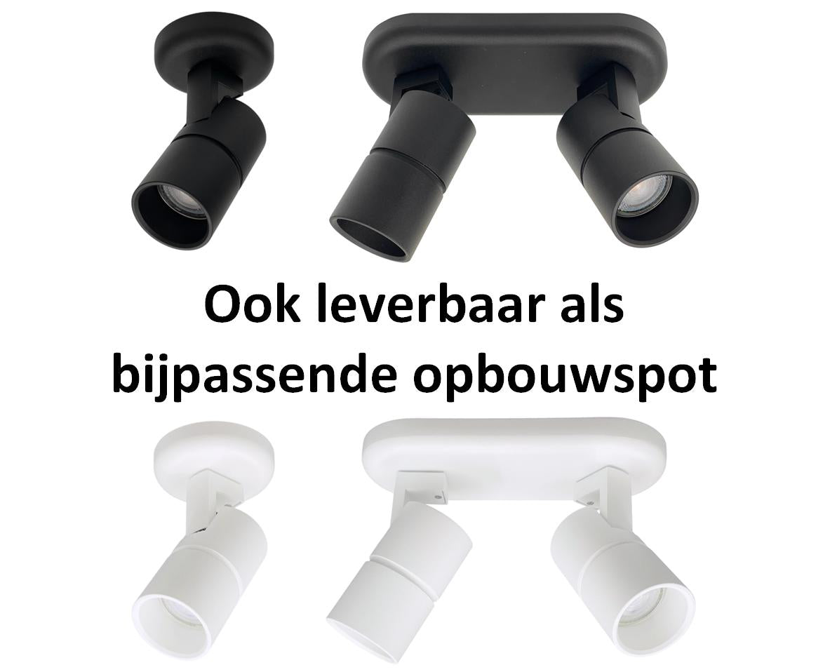 GU10 railspot wit met bijpassende witte opbouwspot