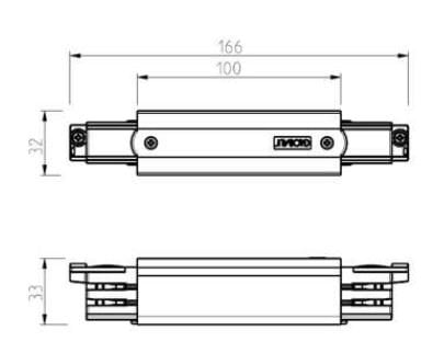 3fase rail grijs - rail middenvoeding XTS14-1