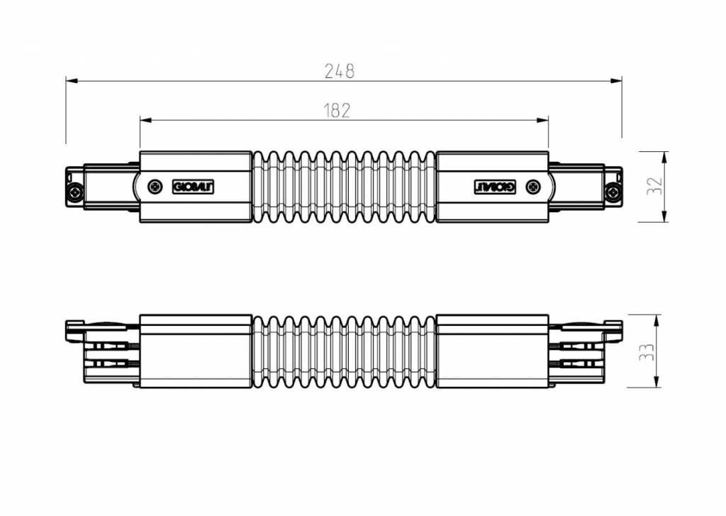3fase rail grijs - flexibel hoekstuk XTS23-1
