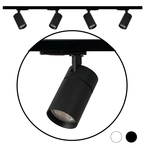 Complete 1-fase railverlichting set met COMPACT GU10 spots