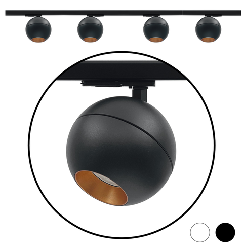 Complete 1-fase railverlichting set met GLOBE GU10 spots