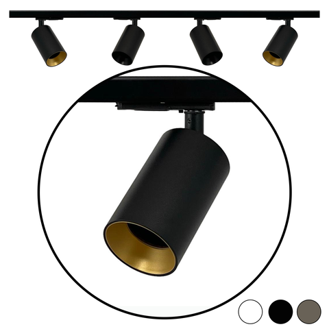 Complete 1-fase railverlichting set met HELIOS GU10 spots