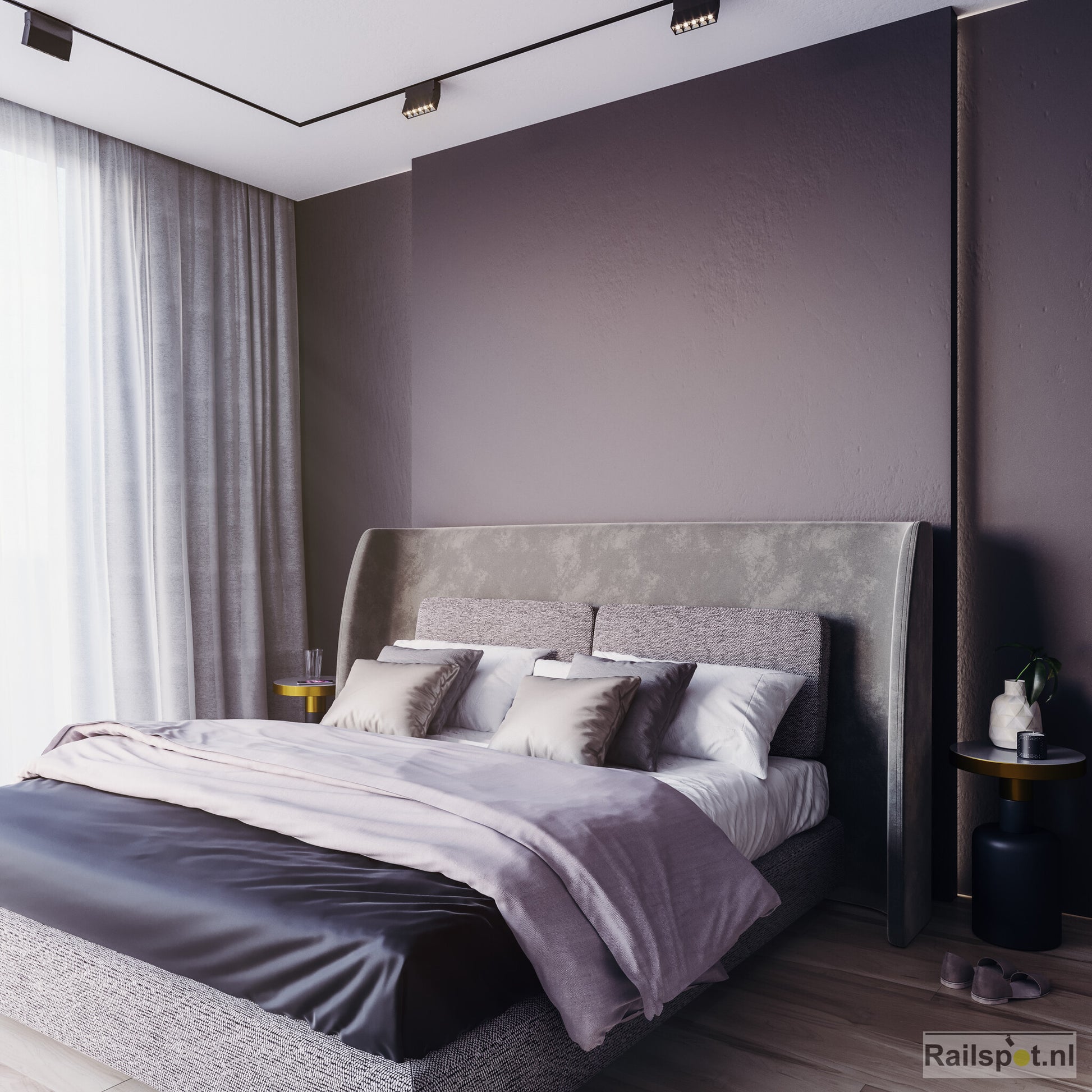 1-fase inbouw railverlichting met lineaire verlichting