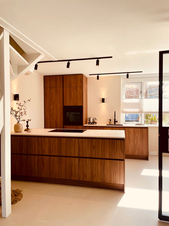 Zwart railverlichting Keuken Nordic Global 1F rail met LUXON GU10