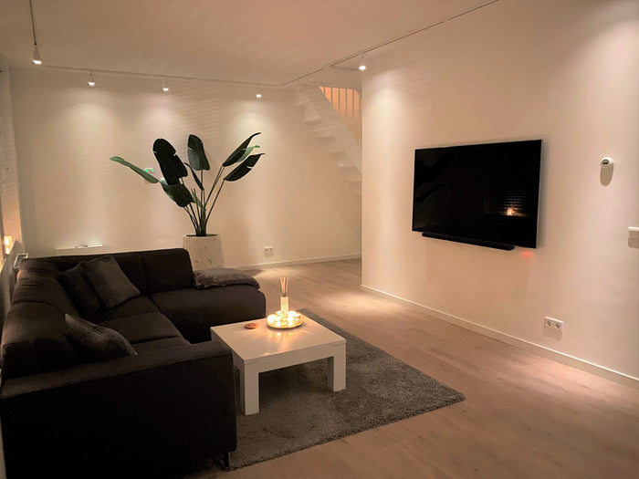 Wit railverlichting Woonkamer Nordic Global 1F rail met MODERN GU10