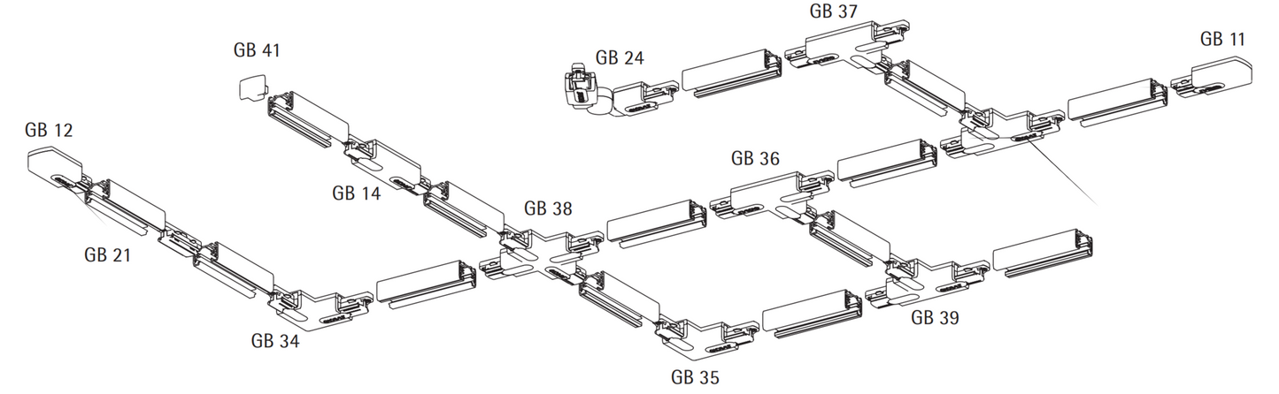 1fase rail wit - kruisverbinding GB38-3