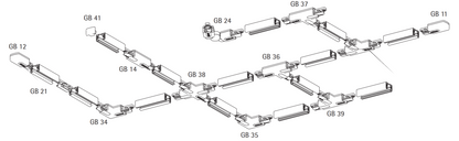 1fase rail wit - kruisverbinding GB38-3