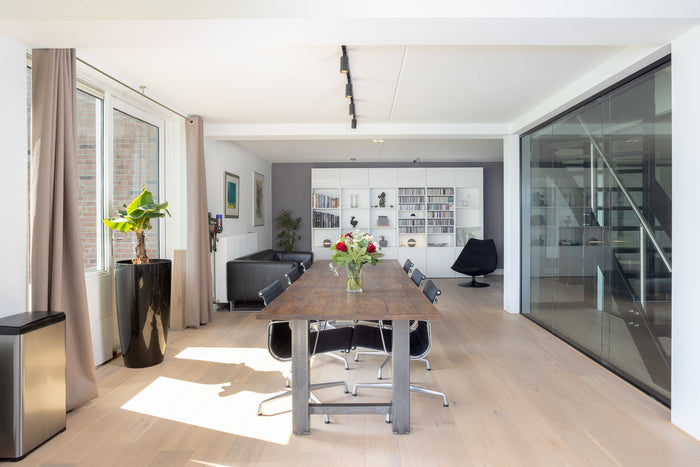 Zwart railverlichting Eettafel Nordic Global 1F rail met TUBY GU10