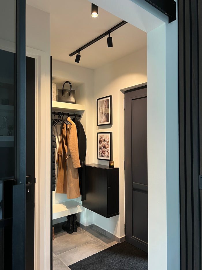 Zwart railverlichting Hal Nordic Global 1F rail met MODERN GU10