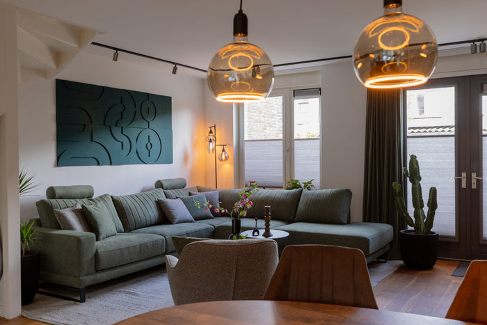 Zwart railverlichting Woonkamer Nordic Global 1F rail met HELIOS GUNMETAL