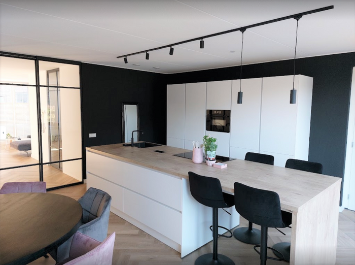 Zwart railverlichting Keuken Nordic Global 1F rail met COMPACT GU10