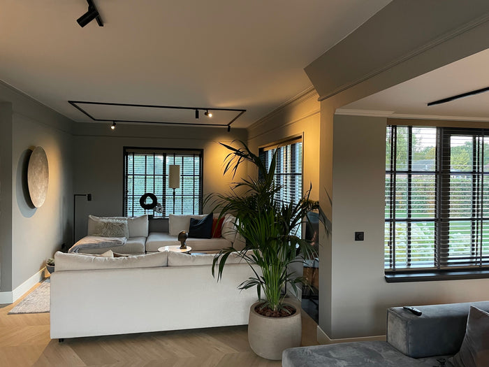 Zwart railverlichting Woonkamer Nordic Global 1F rail met SLIMM-50