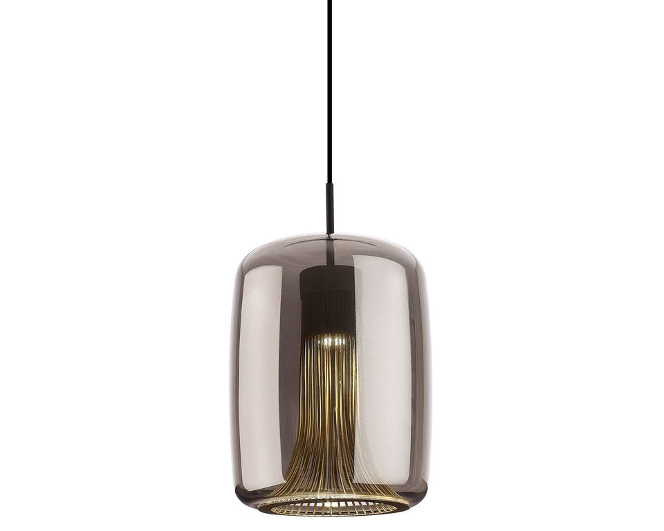 Lunara hanglamp van rookglas cilinder Ø24 cm