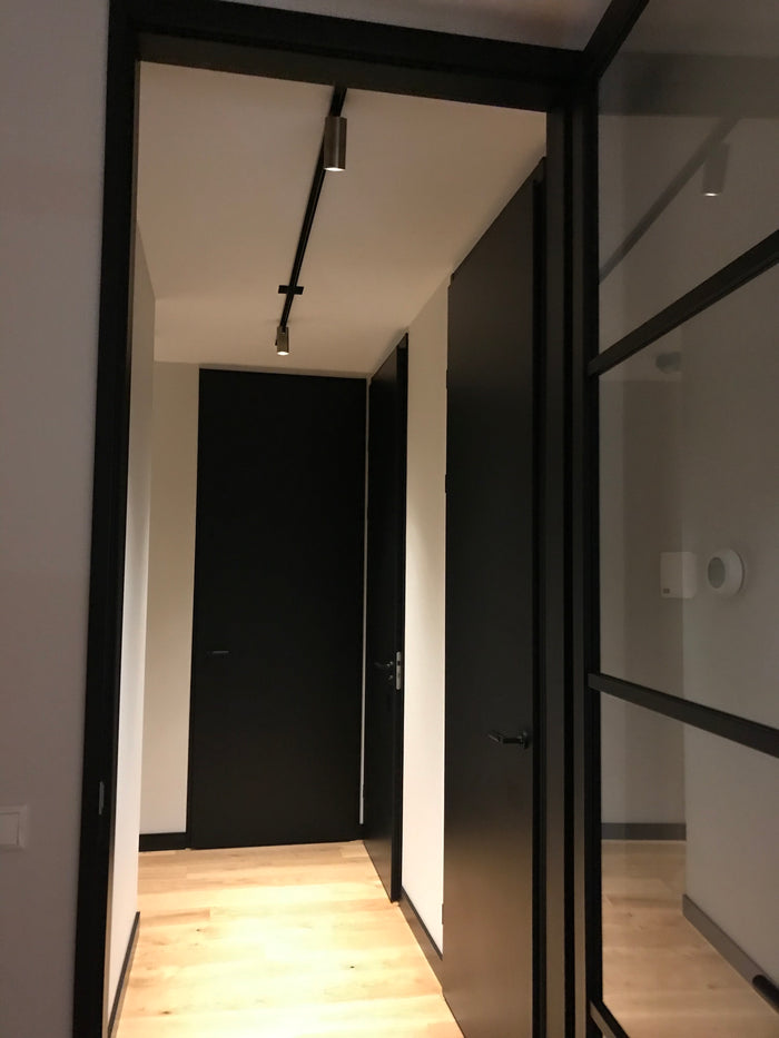 Zwart railverlichting Hal Nordic Global 1F rail met BRONs GU10