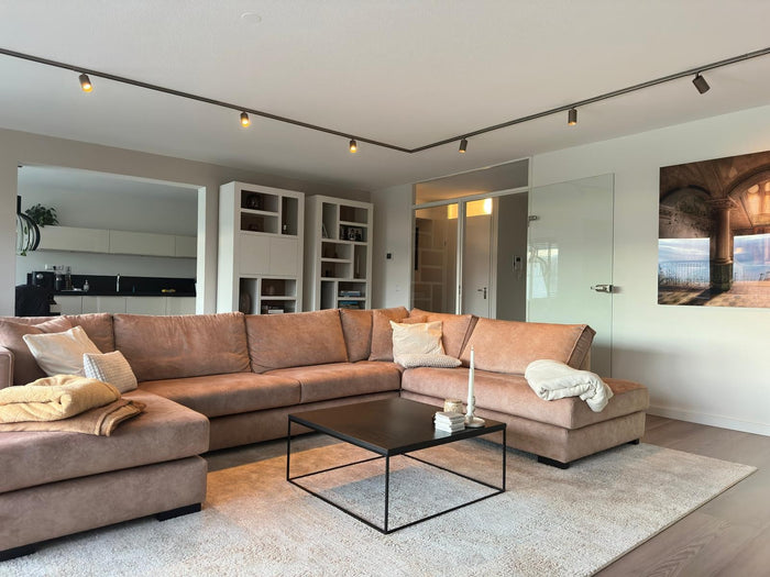 Champagne railverlichting Woonkamer Nordic Global 1F rail met HELIOS GU10