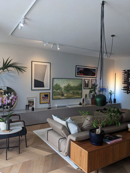 Railverlichting set met een bocht voor in de woonkamer
