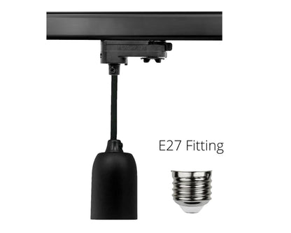 STANDAARD E27 FITTING MET KABEL ZWART 3F