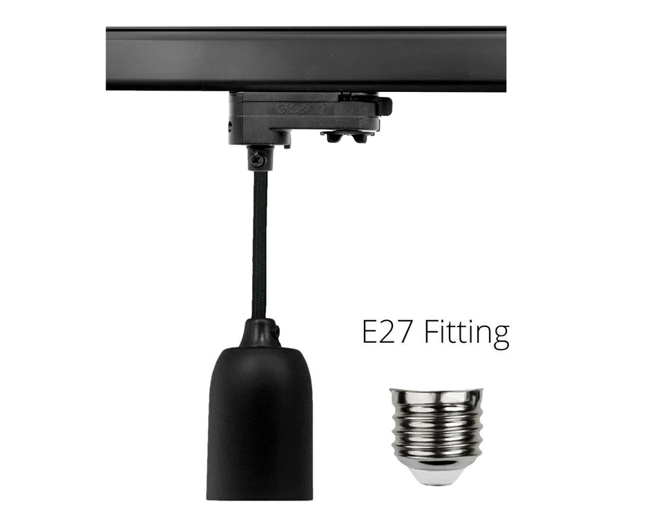 STANDAARD E27 FITTING MET KABEL ZWART 3F