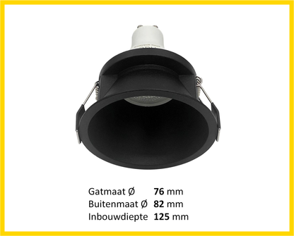 Inbouwspot - FOKUS GU10 zwart