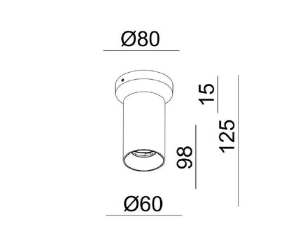 Opbouwspot HELIOS enkel GU10 - wit - rond