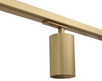 Messing railspot in 1fase rail met afdekstrip