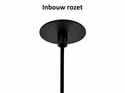 Inbouwrozet om een eigen hanglamp aan te hangen in het zwart