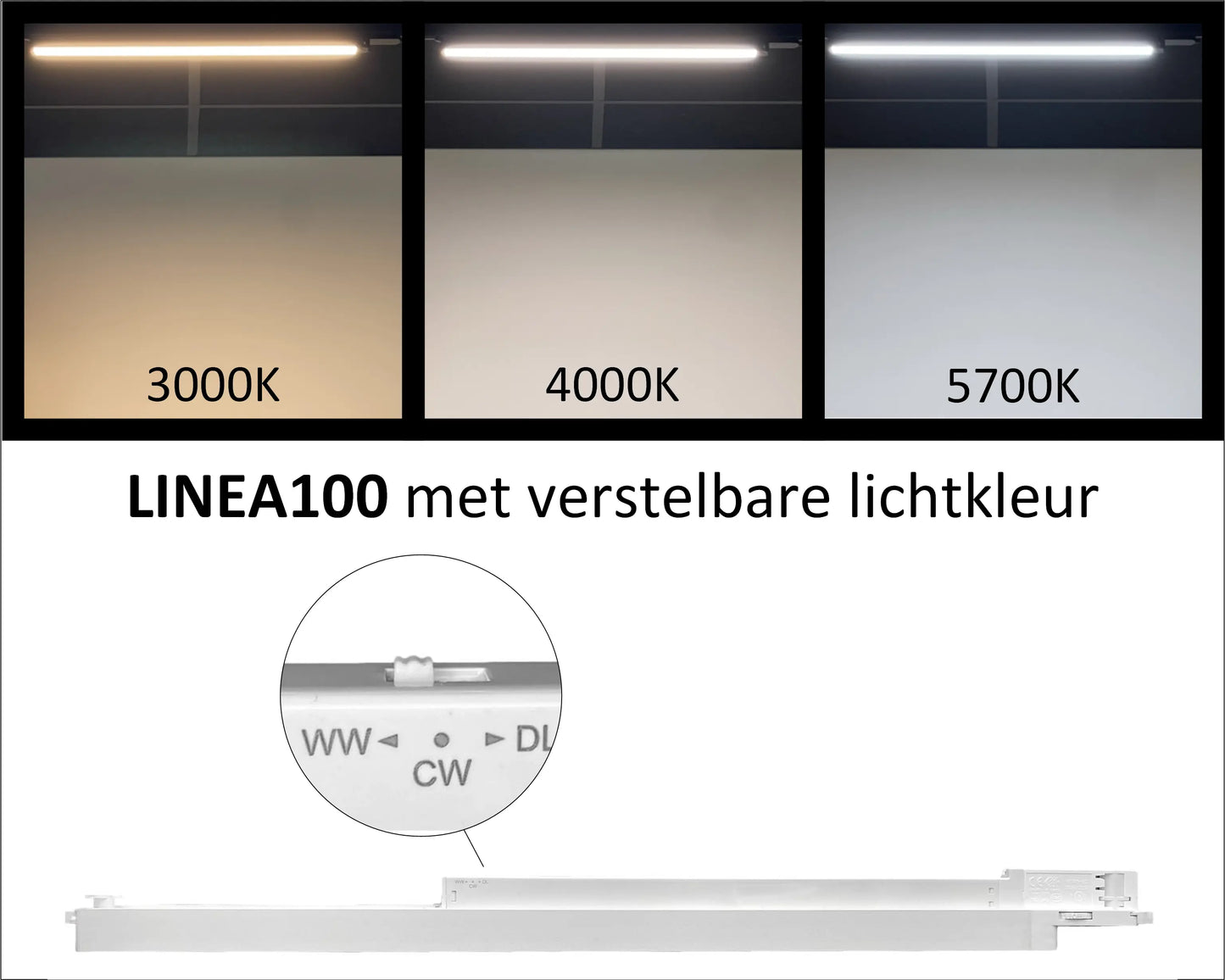 Railspot LINEA 100 wit 3000K|4000K|5700K 3F