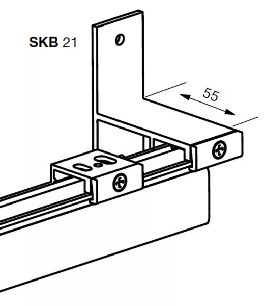 Railverlichting wandbeugel SKB21