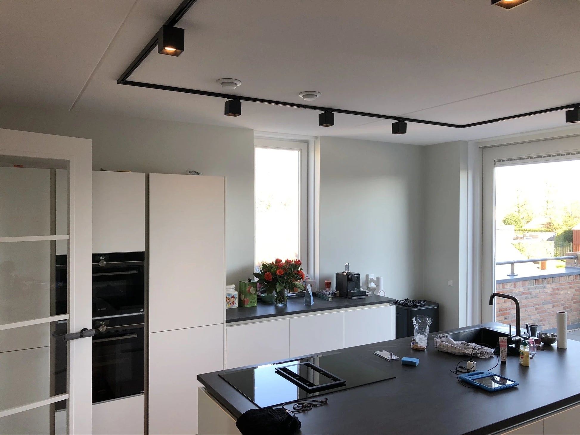 zwarte vierkante track light GU10