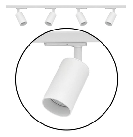 1-fase railverlichting set met witte GU10 railspots