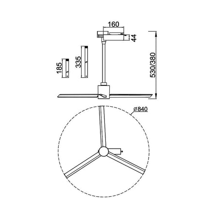 3-fase rail wit - Ventilator