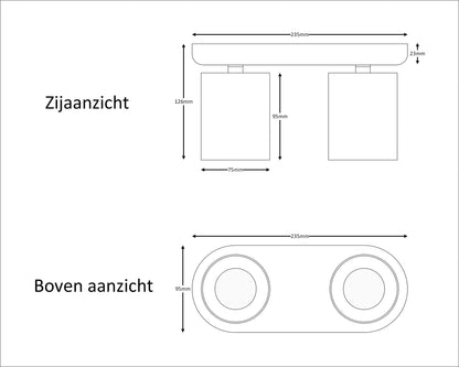 Opbouwspot COLLOS DUO GU10 zwart